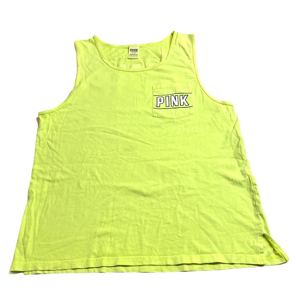 Pink Oversized Tank Yellow/Green Size Medium